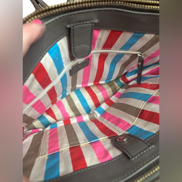 Kate Spade saffiano Loden Newbury Lane Tote Shoulder Bag LIGHT GRAY (30000 - Picture 5 of 7